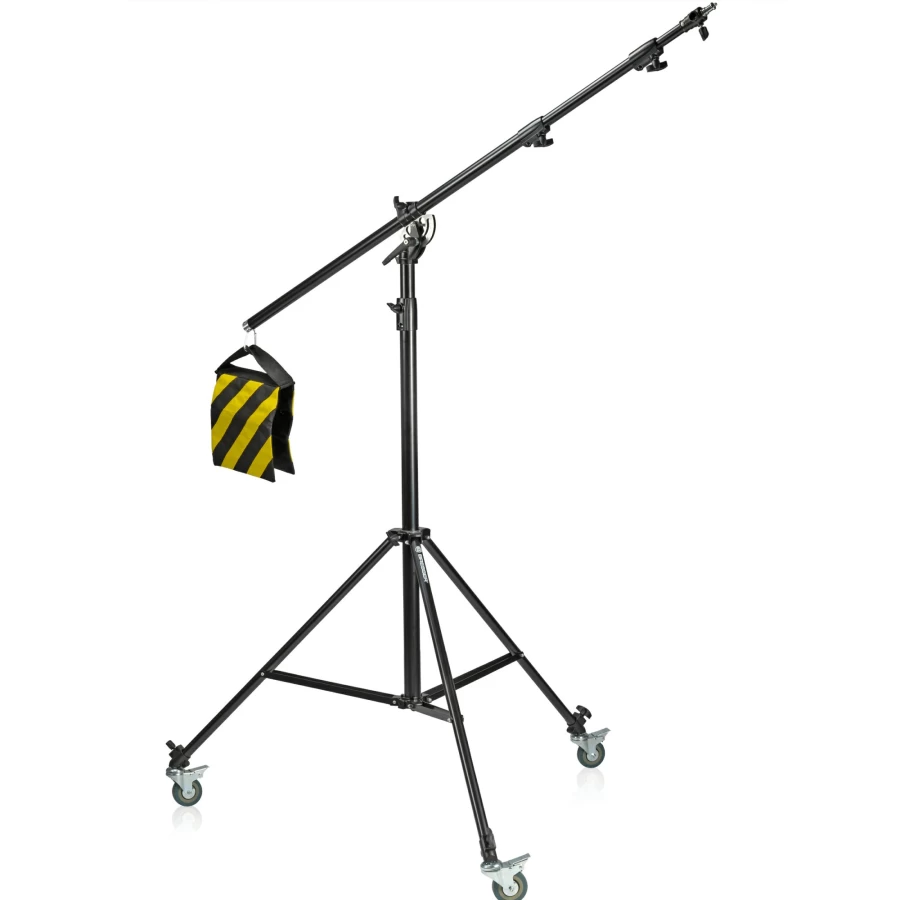 Bresser BR-LB300 Adjustable Light Stand with Swivel Arm, Wheels for Studio Photography