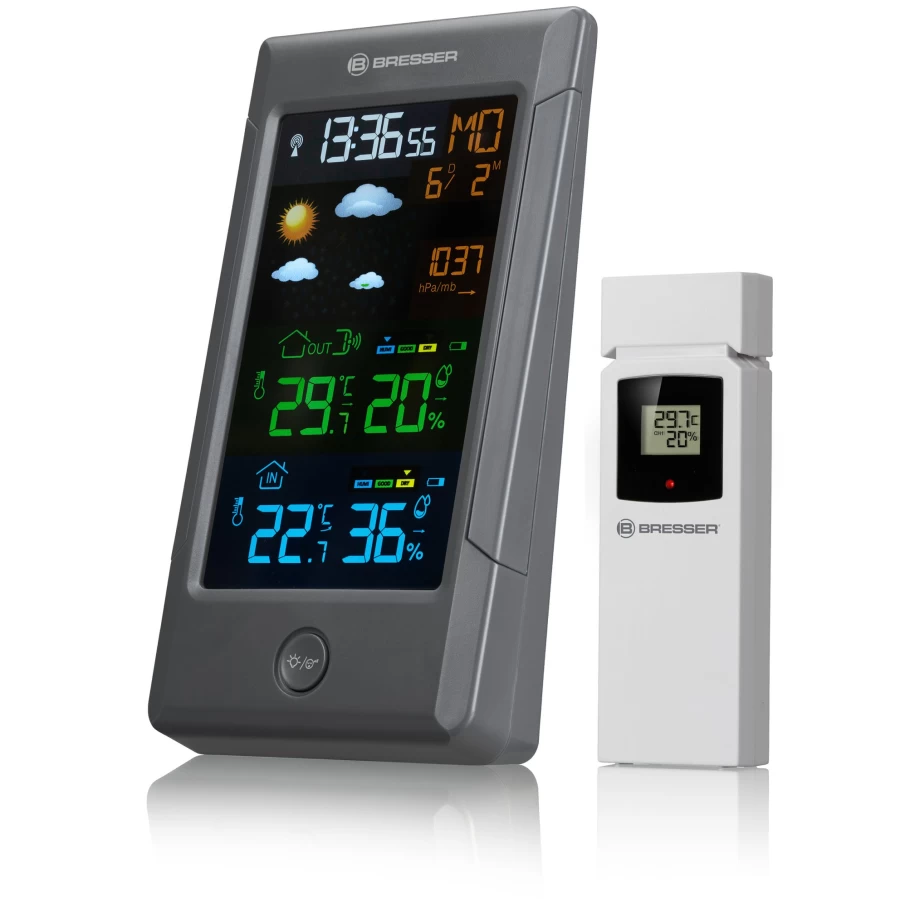 Bresser Climatetemp NBF Color Weather Station with Radio-Controlled DCF Clock - Accurate Forecast, Temperature & Humidity Monitor