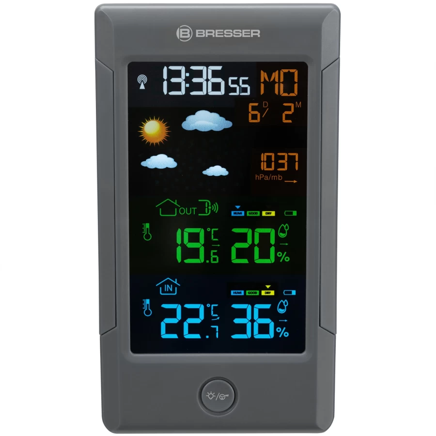 Bresser Climatetemp NBF Color Weather Station with Radio-Controlled DCF Clock - Accurate Forecast, Temperature & Humidity Monitor