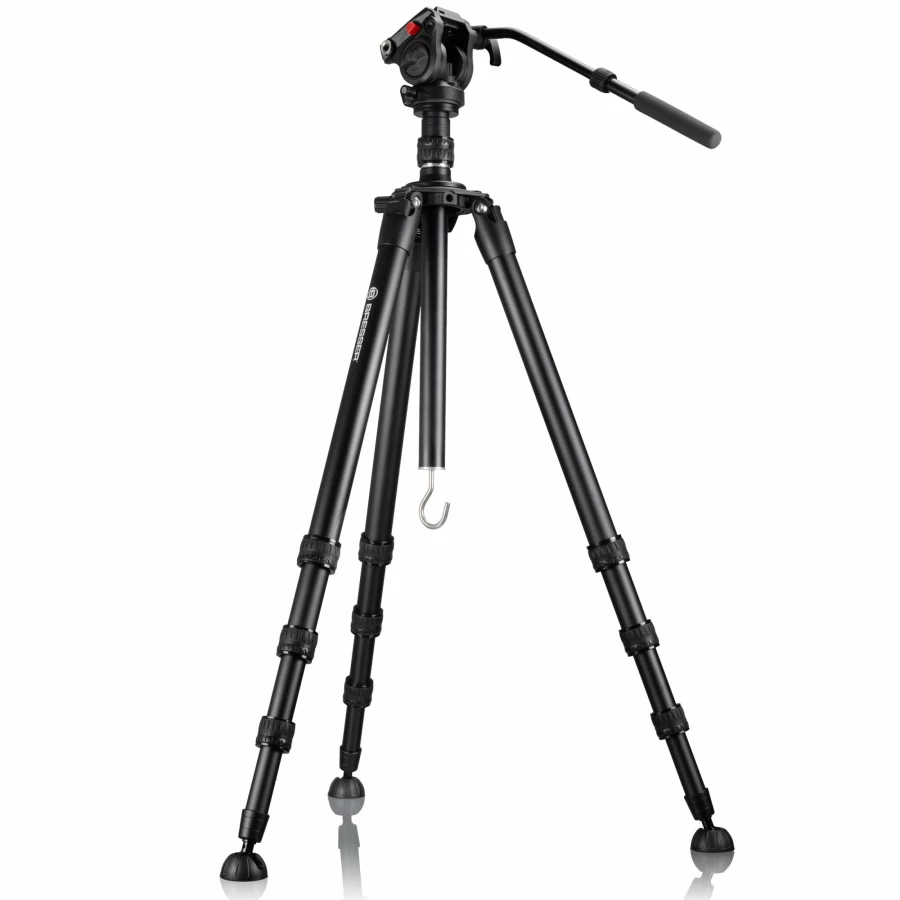 Bresser BX-10 Pro Tripod - Professional Camera Tripod with Adjustable Height, Lightweight & Sturdy Design for DSLR, Mirrorless, and Video Cameras