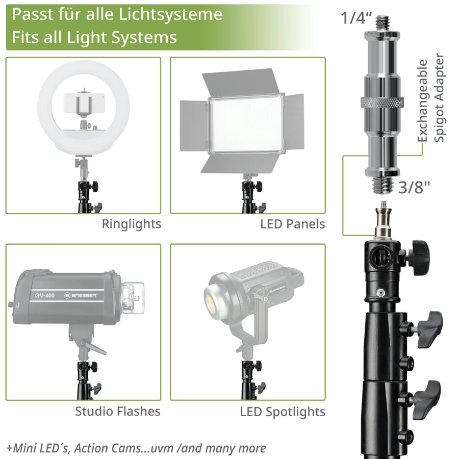Bresser BR-TP280 Professional 280cm Light Stand for Photography and Video