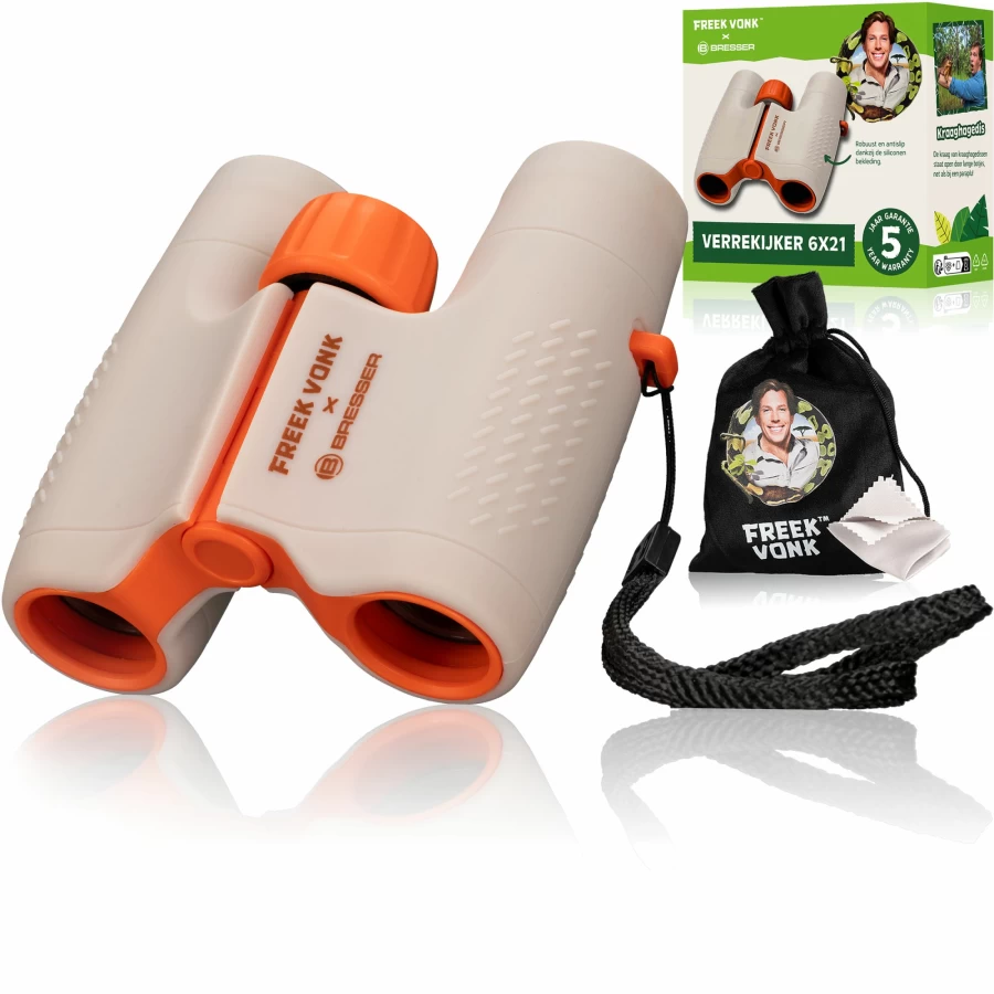 Bresser 6x21 Kids Binoculars – Freek Vonk Edition for Children's Outdoor Exploration
